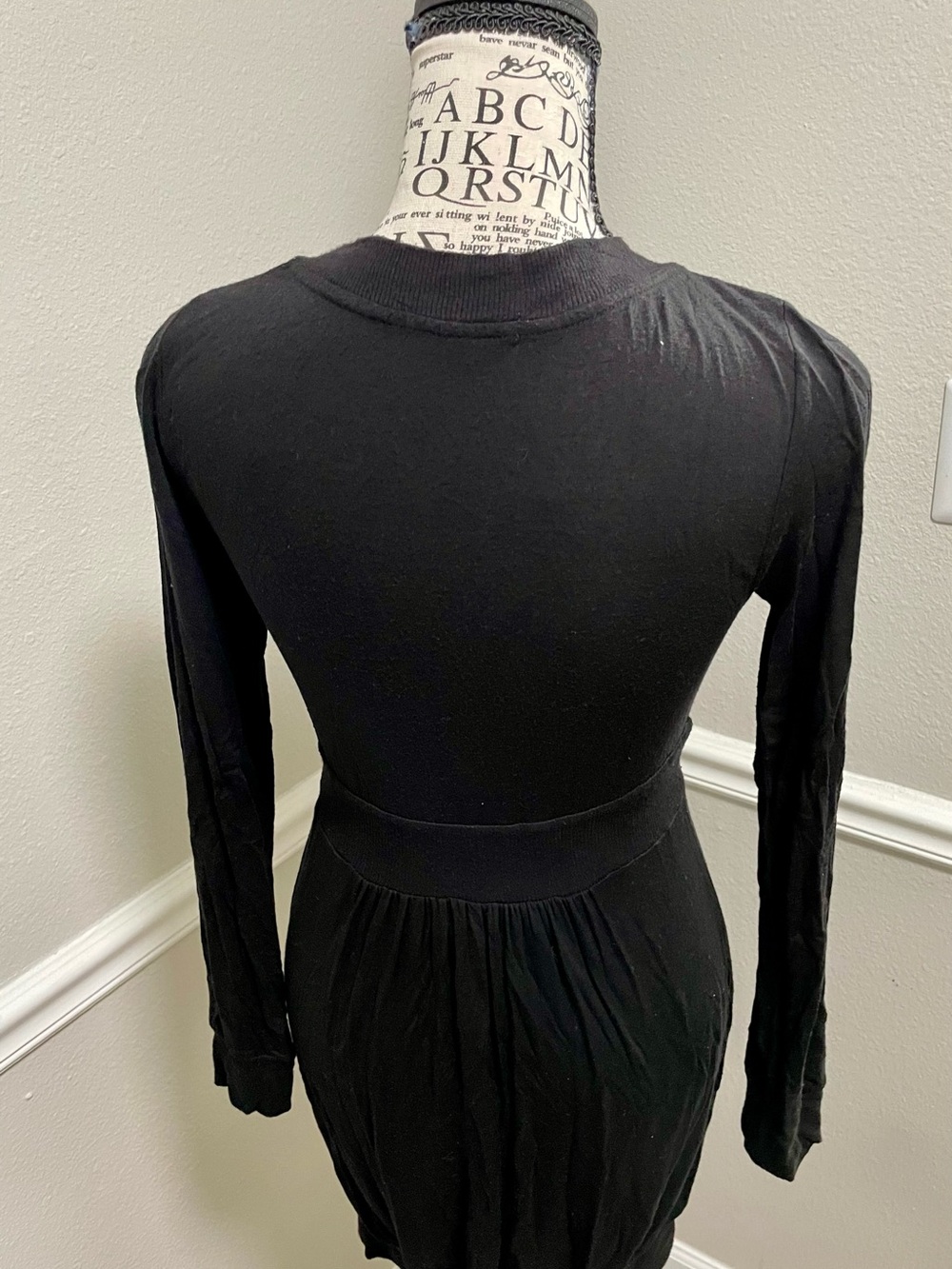 Forever 21 Black Long Sleeve Fit-and-Flare Dress
